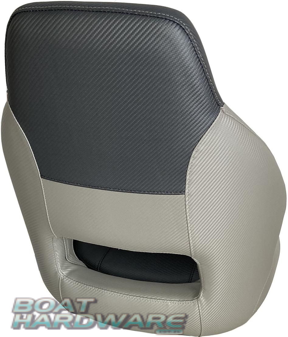 Mariner Deluxe Flip-Up Boat Helm Seats (Light and Dark Grey) - Image 3