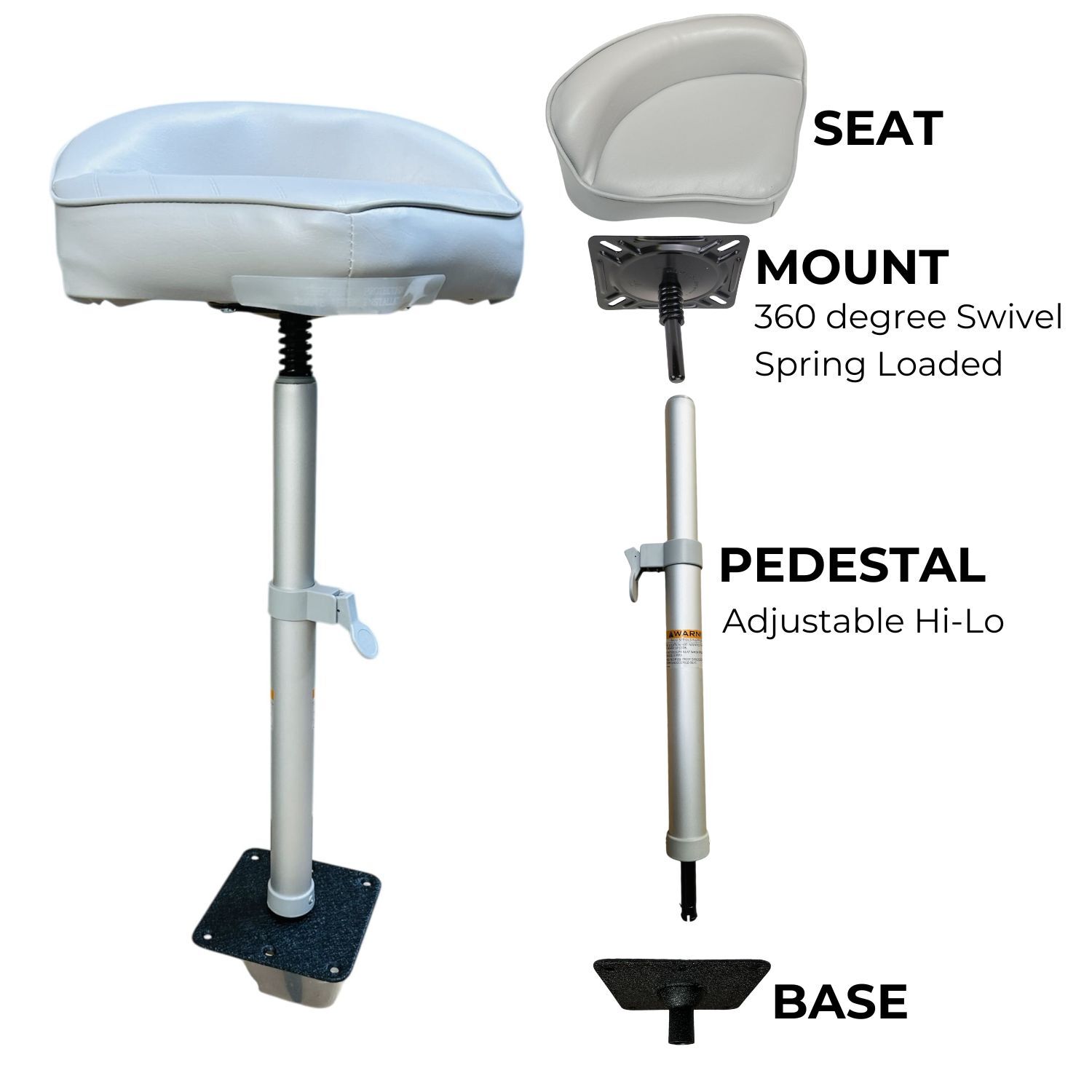 Stand-Up Pro Seat Grey 4pc Complete Kit - Image 2