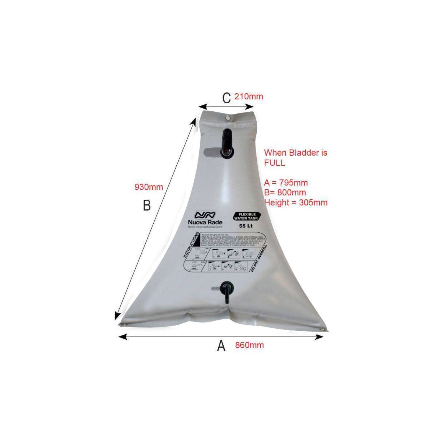 Nuova Rade Flexible Water Tank Triangle 55L - Image 2