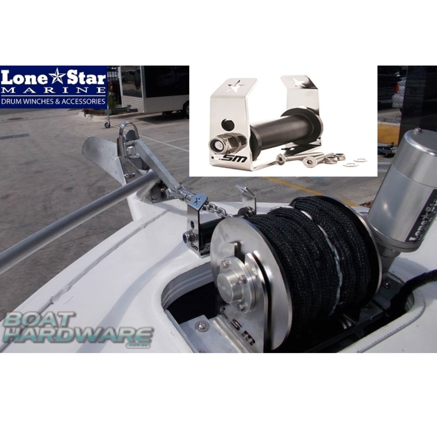 Lone Star Anchor Winch Deck Roller Curved - 135mm - Image 5