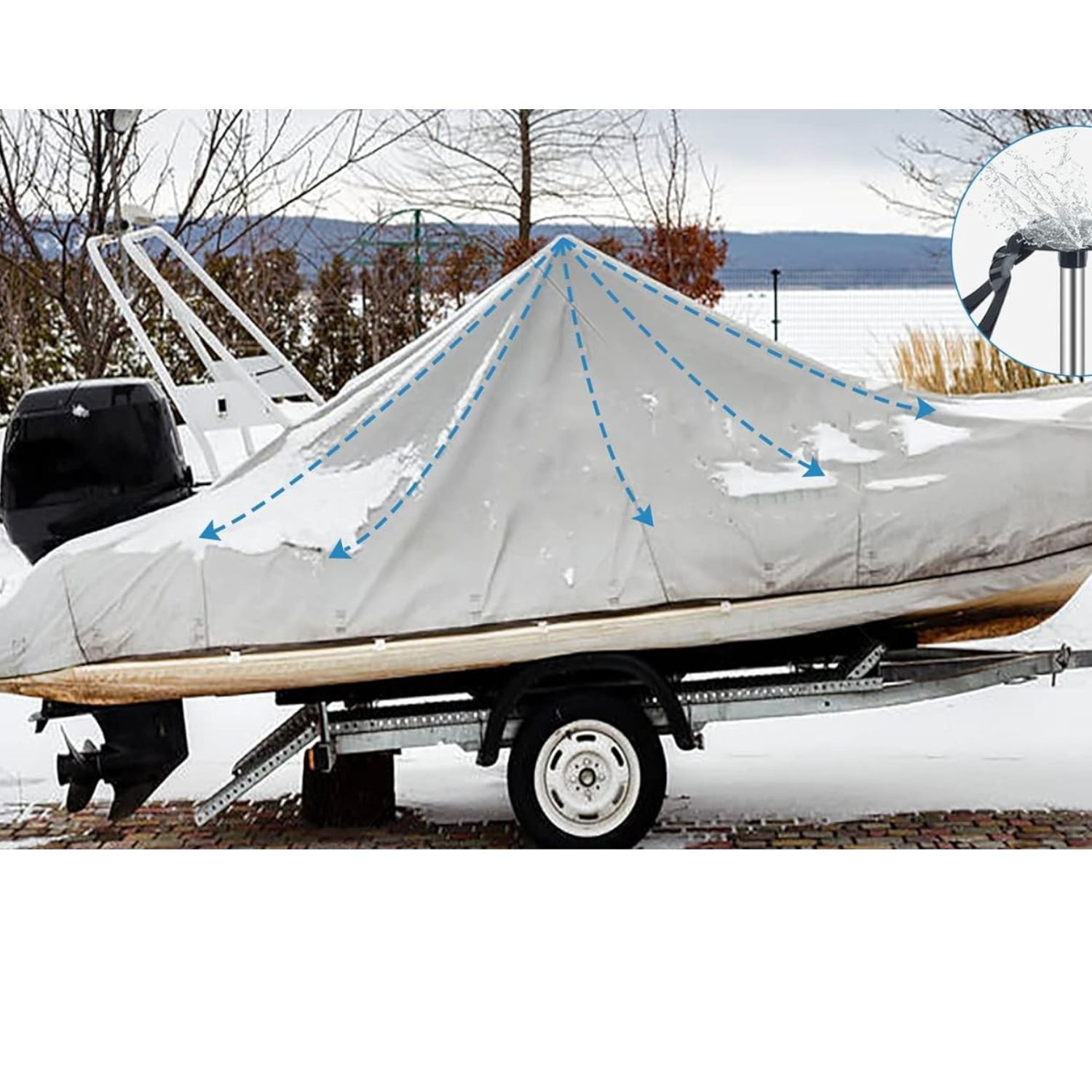 Telescopic Aluminium Boat Cover Support Pole System (From 800mm - 1380mm) - Image 3